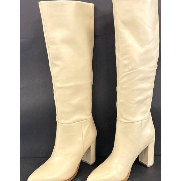 Block Heel Women's Nine West Beige Tall Boots- Size 8.5 - Picture 5 of 7